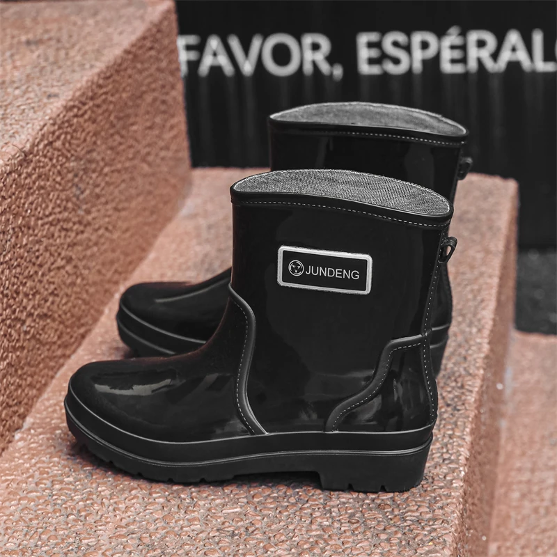 Kurze Röhre Frühling und Herbst Mode exquisite Damenschuhe Damen kurze Röhre Regenschuhe Küche Wasserschuhe Anti-Rutsch-Mom Wom