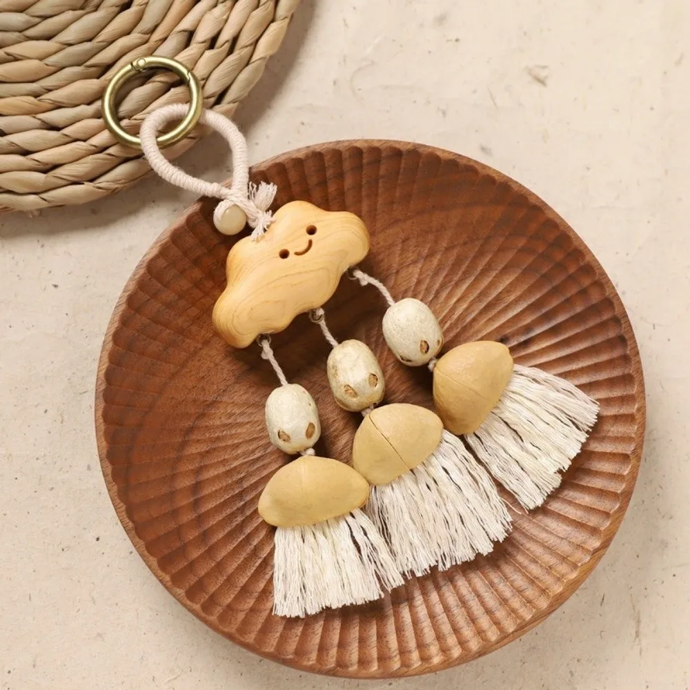 Forest Style Bell Bag Charm Soothing Sound Portable Decor Handmade Wind Chime Pendant Bohemian Style Handmade Woven Wind Chime