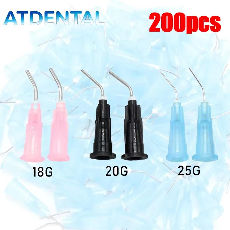 

200 шт. стоматологических игл для кислотной обработки, эндо-иглы для бондинга и чистки, иглы для шприцев для ухода за полостью рта