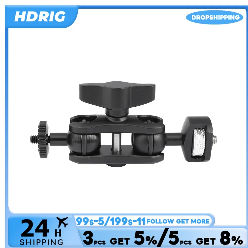 HDRIG Multi-purpose Magic Arm With Double Ball Head 1/4