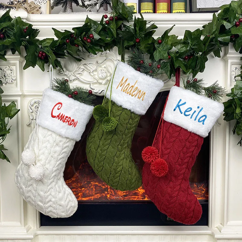 

Personalized and customized knitted wool Christmas socks gift bags, candy bags, Christmas decorations, Christmas socks pendants,