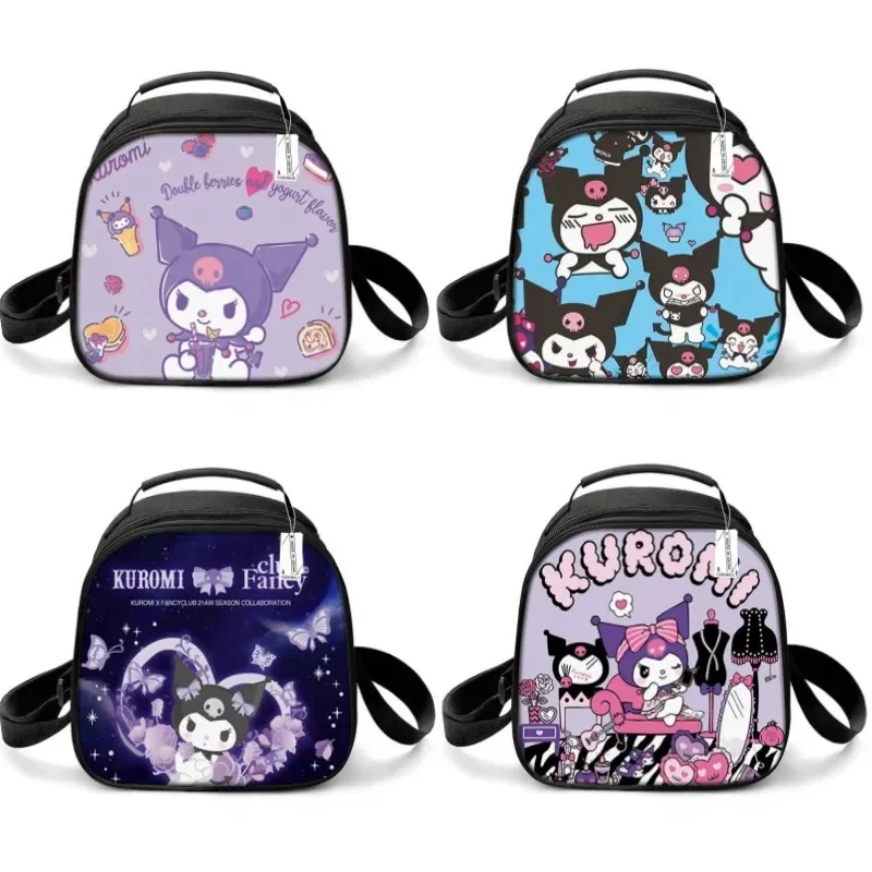 2024 MINISO Kuromi Cute Portable Lunch Bag for Primary and Secondary School Student Kuromi Kuromi Boys Girls Cartoon School Bag