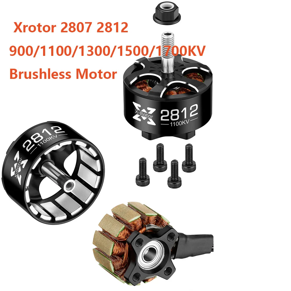 4 Pieces HOBBYWING Xrotor 2807 2812 900 1100 1300 1500 1700KV Brushless Motor 3-6S for FPV Racing Drone