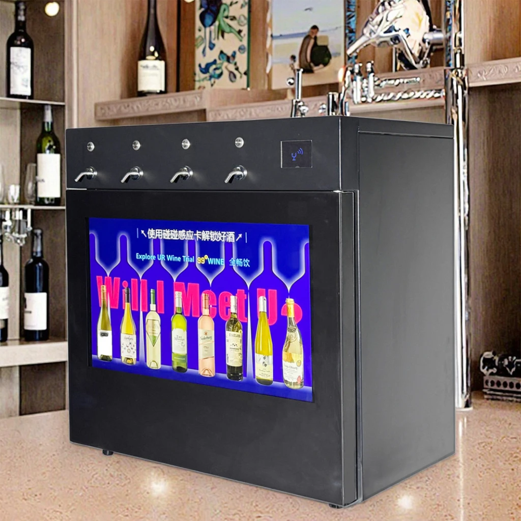 Commercial Stainless Steel Wine Cooler Hotel Wine Dispenser 4 Bottle