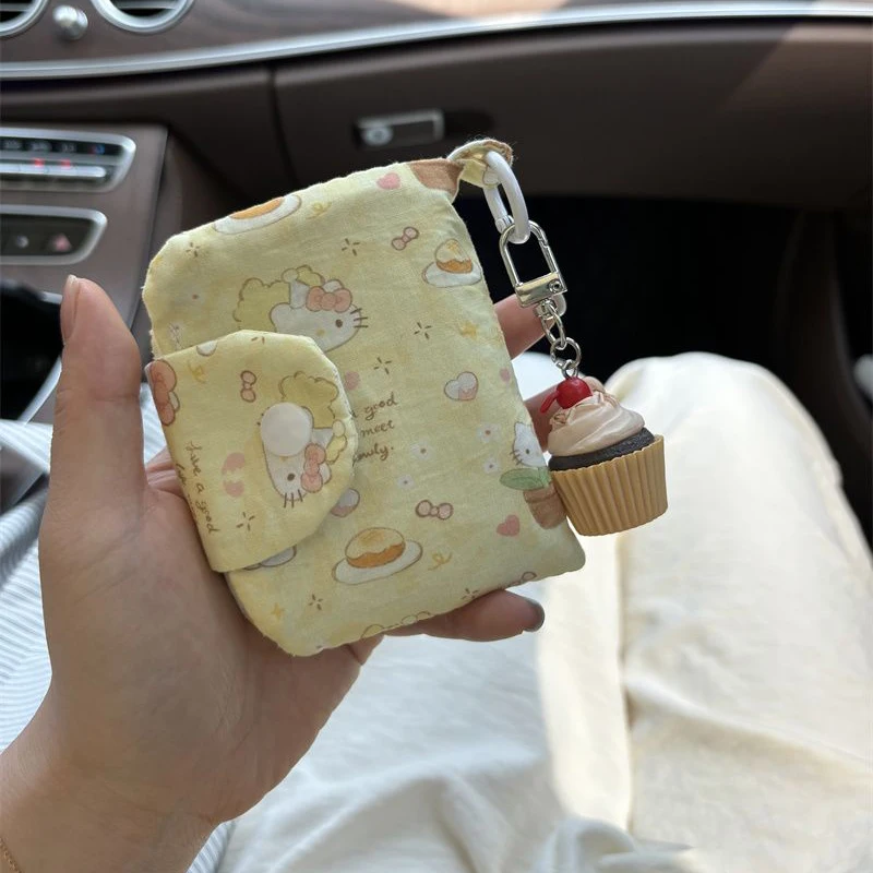 

Kawaii Sanrio Anime Storage Bag and Pendant Cute Hello Kitty Cartoon Multi Layer Zero Wallet Earphone Carrying Bag Girl Gift