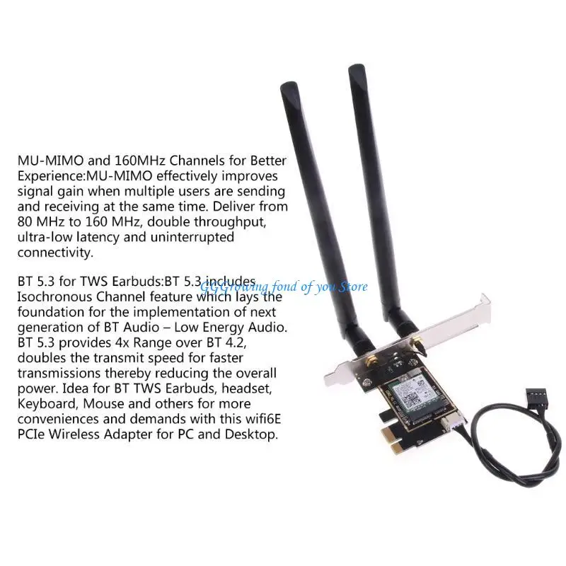 

H9EB AX210 Wireless WiFi Adapter WiFi6E 5400Mbps Wifi Card Tri-Band 2.4G/5.8G/6Ghz