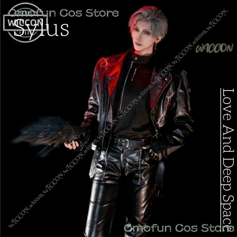 Love And Deep Space Game New Role Play Sylus Cosplay Costume Wig A Stranger From Another World Leather Jacket Qin Che Daily