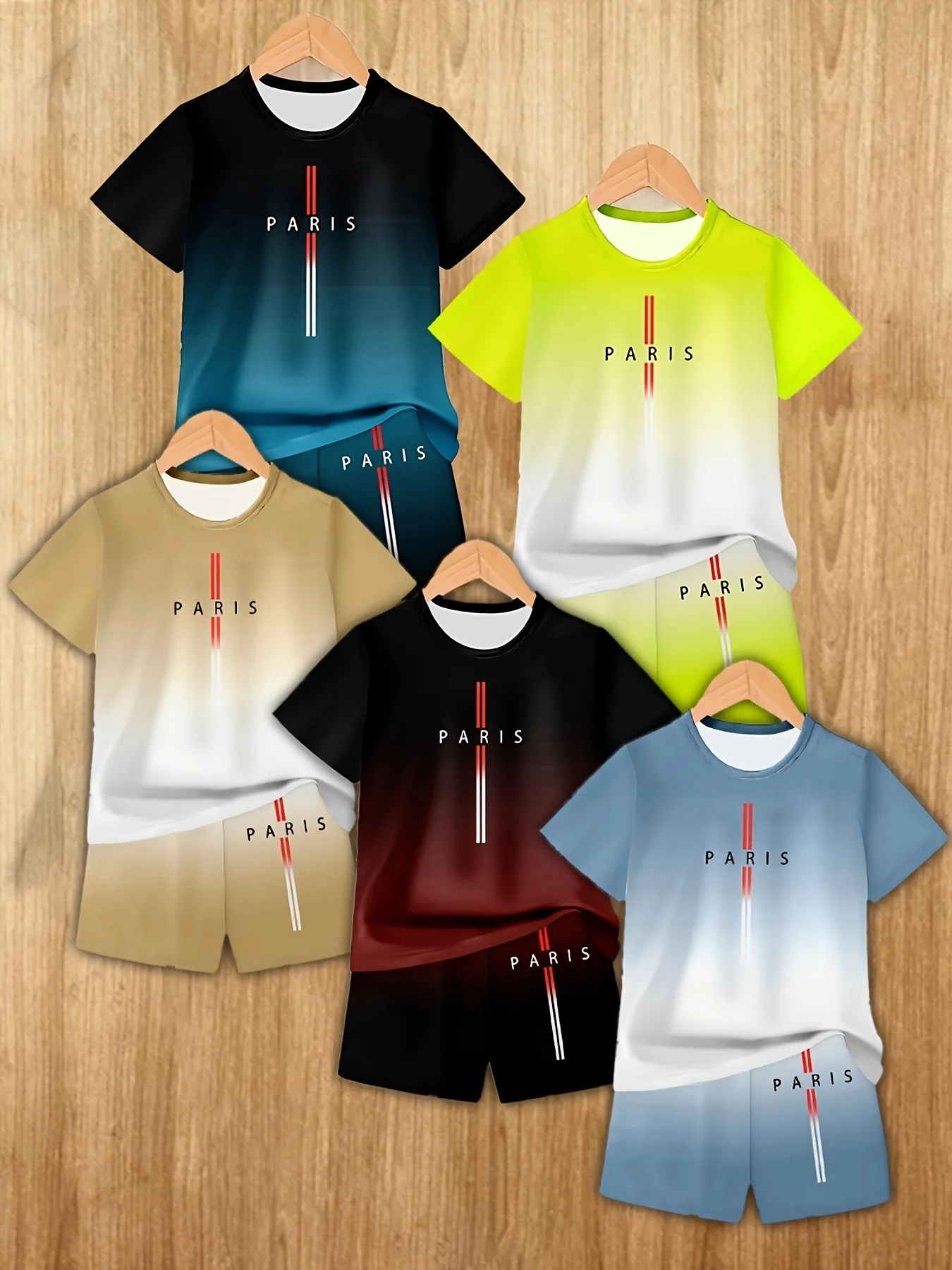 

Summer chic 2025 fashion Men's outdoor sport Men's Adult Set Round neck T-shirt and shorts 3D printed T-shirt shorts set