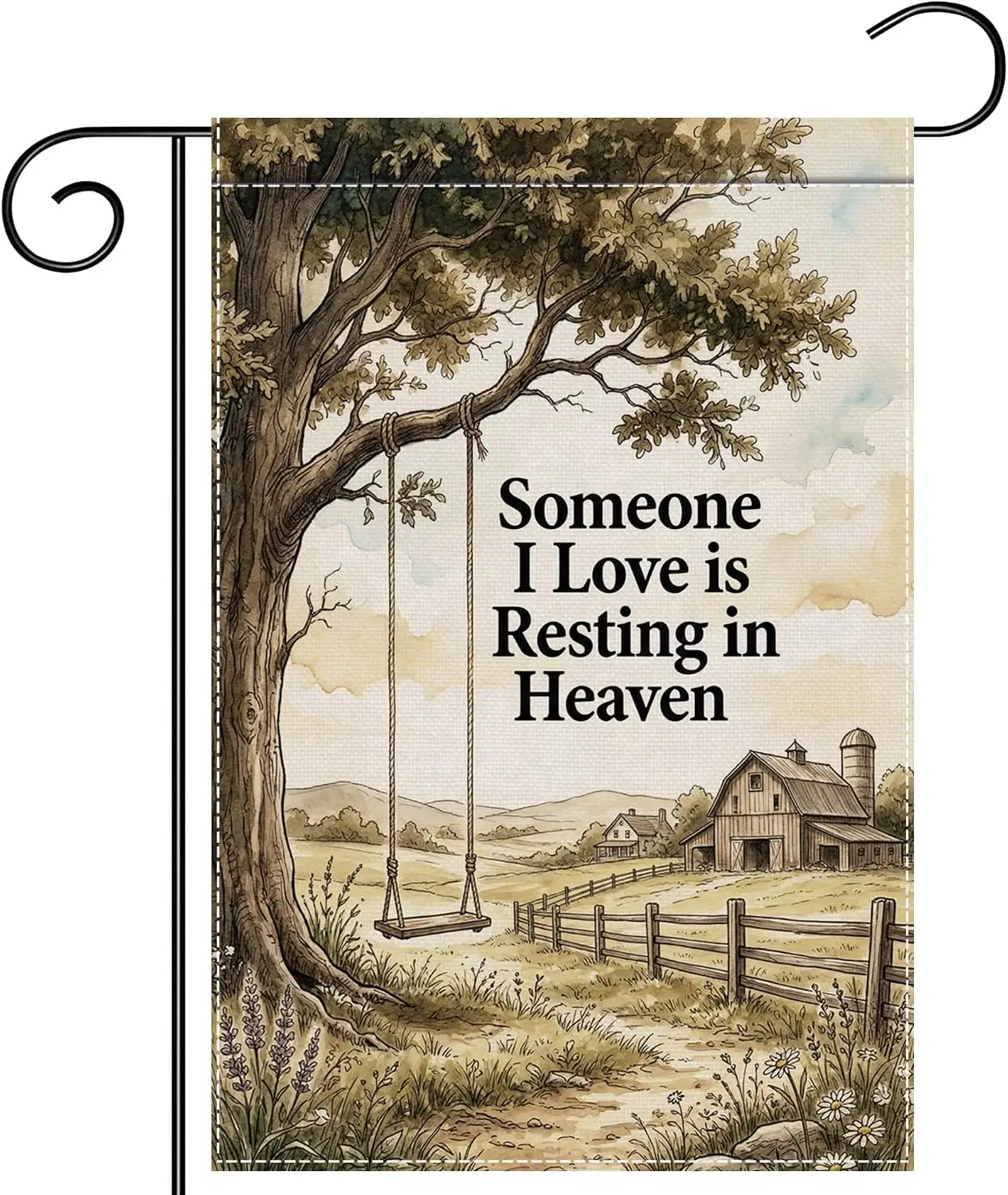 Memorial Someone Resting in Heaven Garden Flag 12x18 Double Sided, Cemetery Decorations for Grave Remembrance Yard Flag, Sym llp