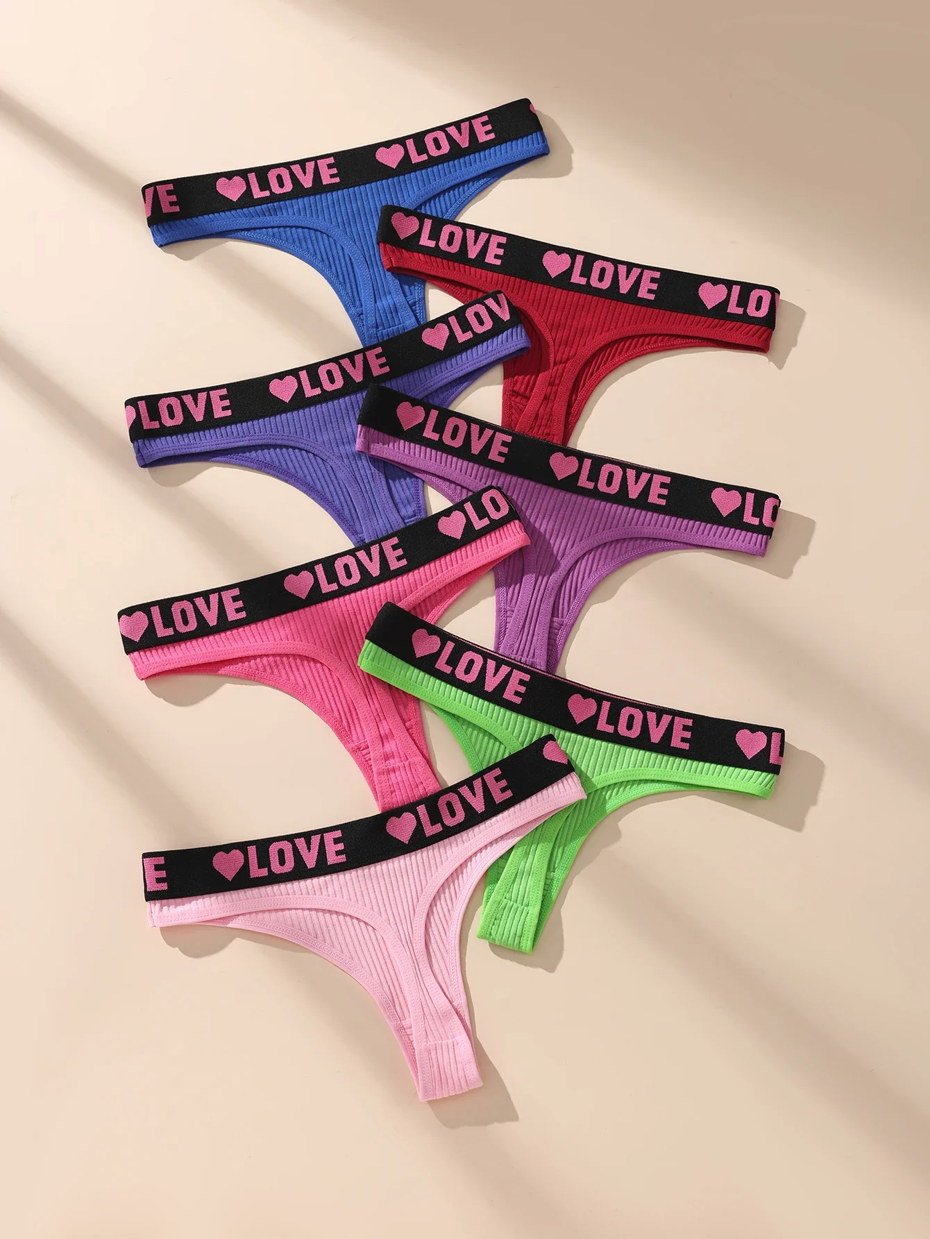 7Pcs/Set Women Thongs Cotton Panties Female Underwear Low Rise G-String Ladies Sexy Bikini Seamless Girls Panty Female Lingerie