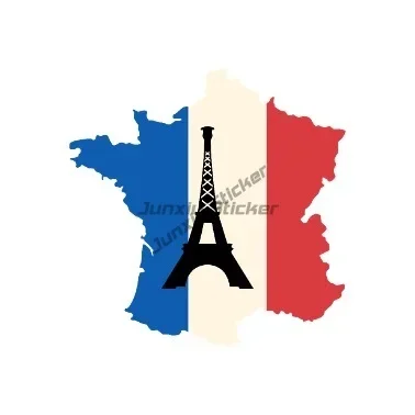 France Flag Map Eiffel Tower Creative Stickers for Car Bicycle Window Helmet Motorcycle Fridge Wall Decoration Accessories