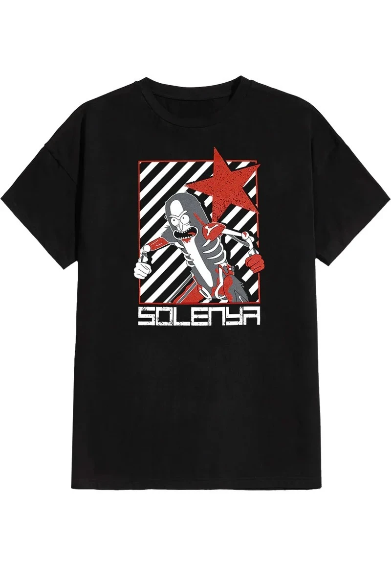 

Американская классическая анимация Рик-стрит с графическим принтом, летние роскошные брендовые хлопковые мужские и женские футболки с короткими рукавами