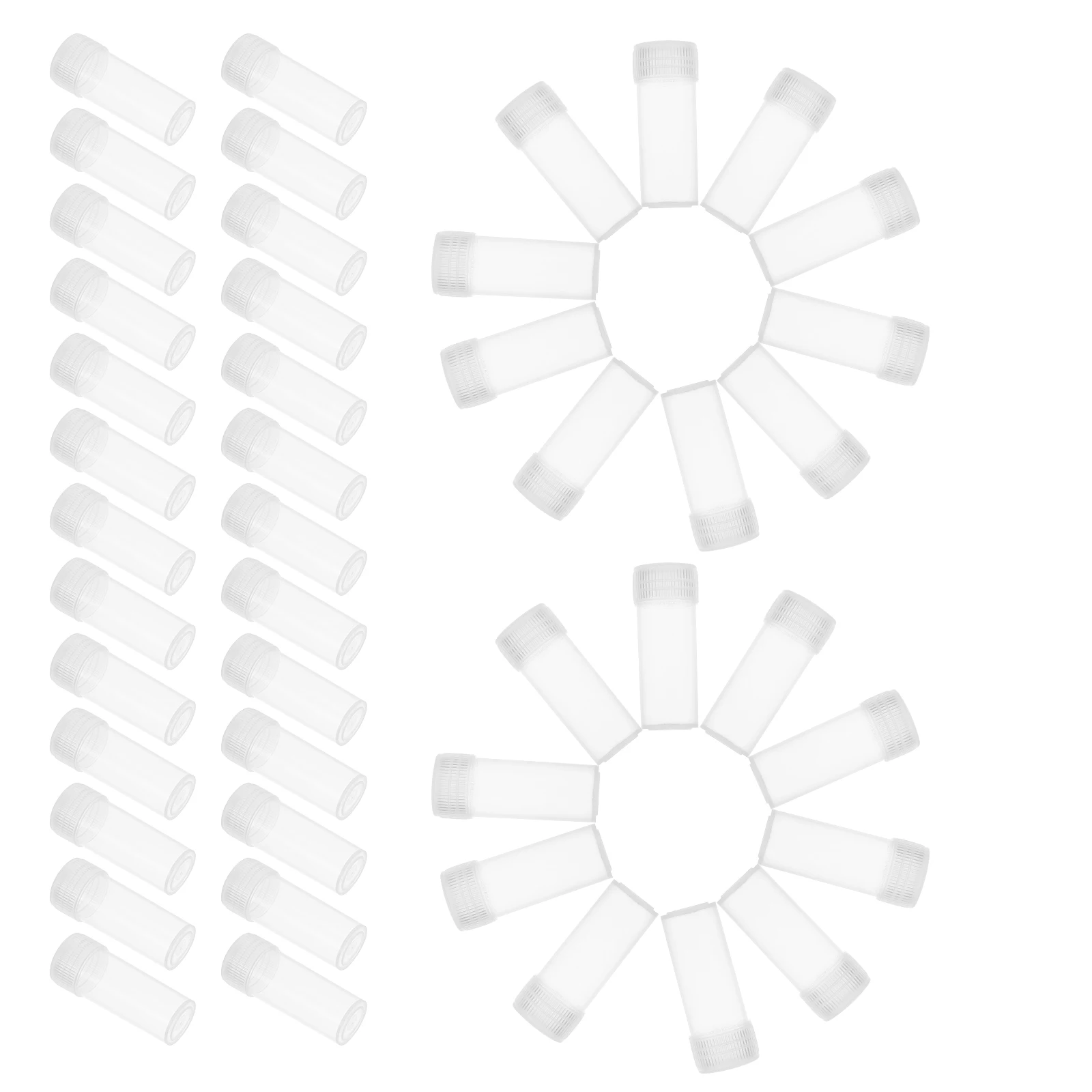 100 قطعة 5 مللي قوارير بلاستيكية عينة الحاويات واضح أنابيب اختبار صغيرة لمختبر تخزين السائل قبعات آمنة مقاومة للمواد الكيميائية #1