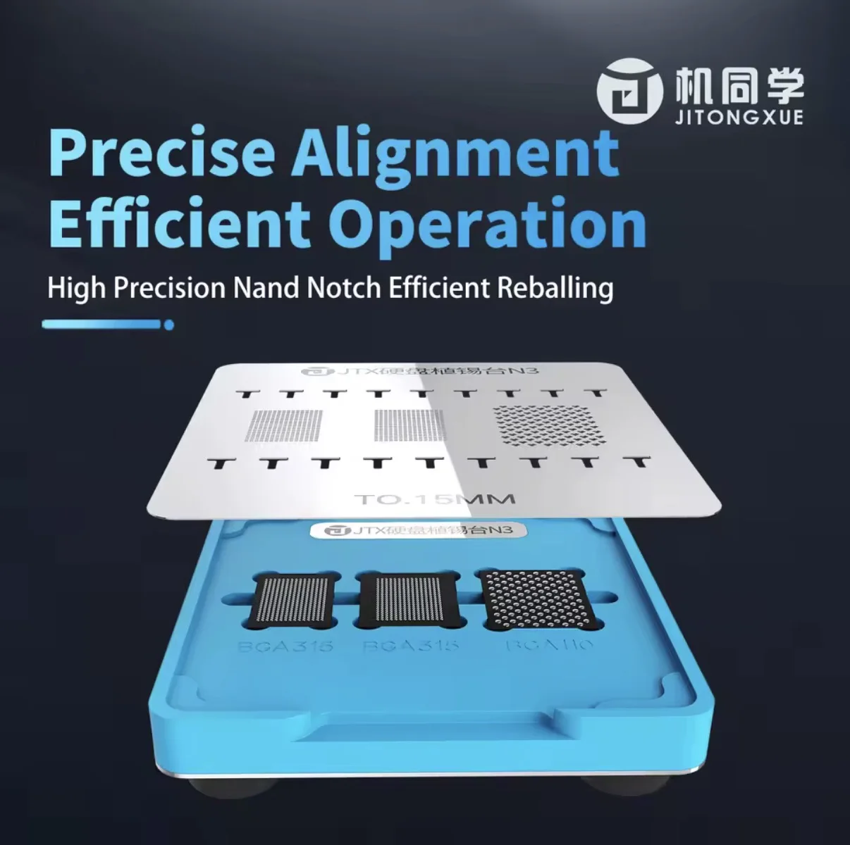 JTX N3 NAND Reballing Platform Set With Universal NAND Stencil Expand Memory More Efficiently And Conveniently