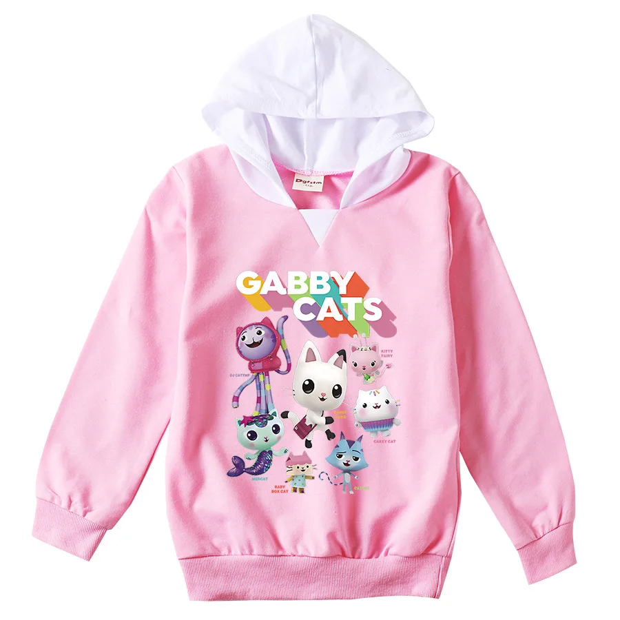 Gabby Doolhouse Clothes Baby Girls Cartoon CATS-TASTIC Hoodie Kids Gabbys Chat Sweaters Teenager Boys Casual Sweatshirts Jumper