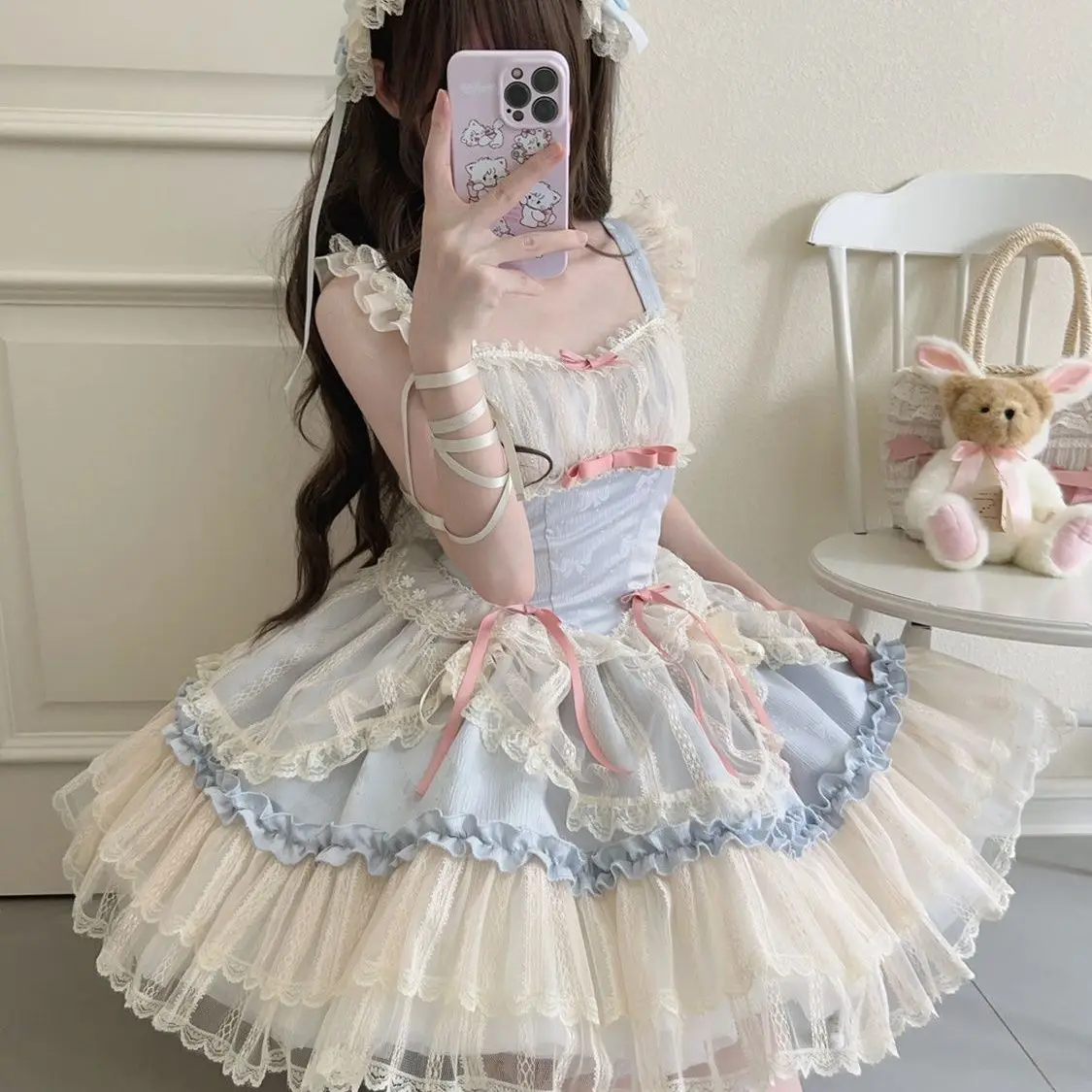 

Original design Lolita dress niche ballet style jsk suspender dress vestido feminino summer dress Loose Regular Fit