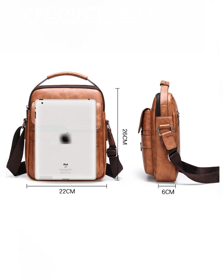 Men's Shoulder Bag, Business Commuting Men's Bag, Crossbody Bag, Soft Leather Hanging Bag, Large Capacity Small Backpack image 5