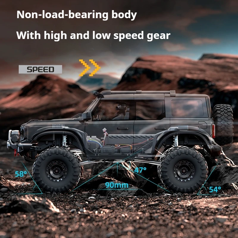 Nuevas actualizaciones 2025 HB R001 Bronco con cabrestante eléctrico 1/10 4WD Control remoto vehículo todoterreno modelo eléctrico RC escalada