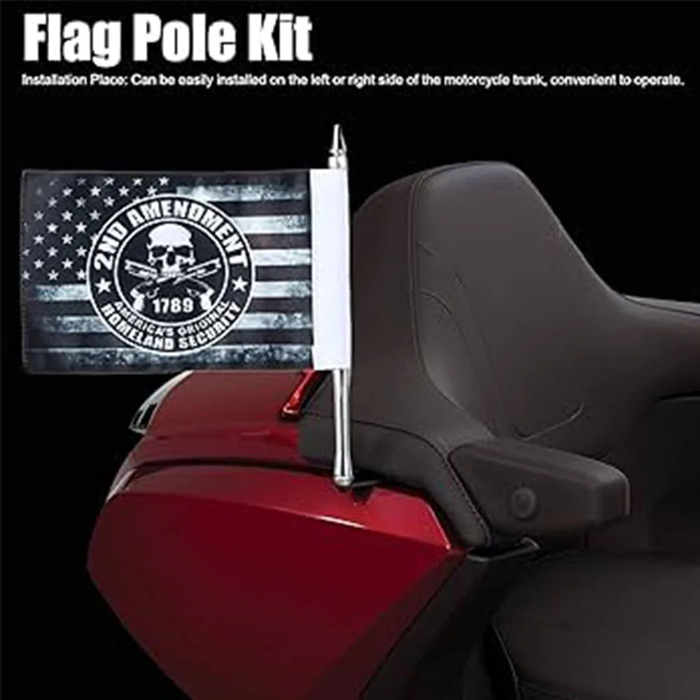 Rack Rear Side Flag Pole Flagpole Kit Mount Motorcycle Flag Shelf Flag Pole Fit For Honda Gold Wing GL1800 F6B gl1800 2021+