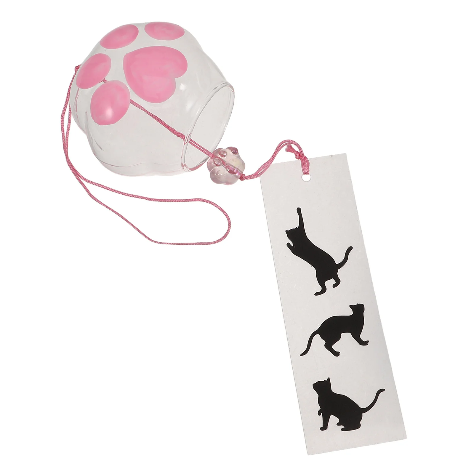 

Adorable Cat Paw Glass Wind Chime Japanese Style Handcrafted Decorative Pendant for Bedroom Garden Wedding Kawaii Wind Bell