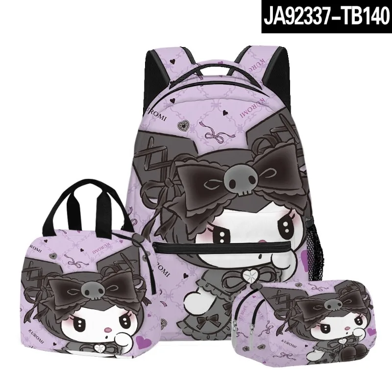 Druk 3D Peryferyjny Sanrio Kuromi Kuromi Uczniowie szkół podstawowych i średnich Anime Plecak Tornister z kreskówek