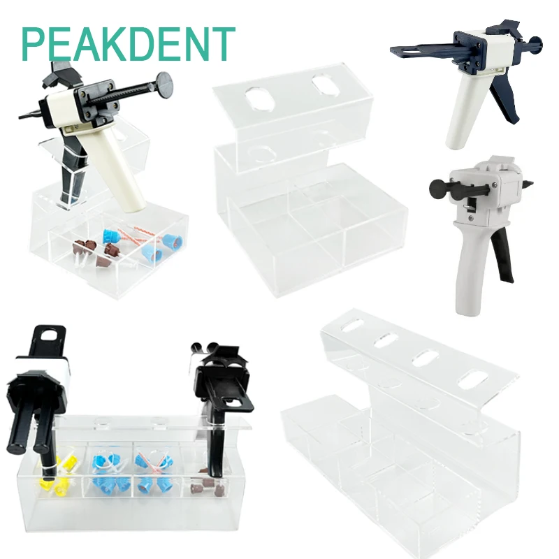 

1pcs Dental 2/4-holes Conveyor Dispenser Gun Placement Box Dental Mixing Head Acrylic Placement Rack Dental Tools