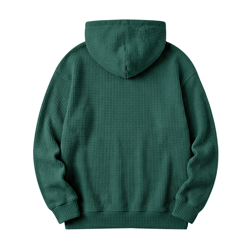 Herren Frühling und Herbst Einteiliger Waffel-Strick 1/4 Reißverschluss Lässiger Loser Kapuzenpullover, Geeignet für den Täglichen Gebrauch – Detail 31