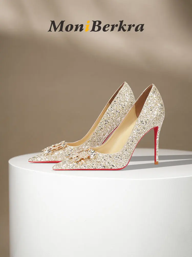 

2026 Summer New Xiuhe Double Wearing Bridal Shoes for Women, Sweet and Elegant, Not tiring, Crystal High Heels for Feet