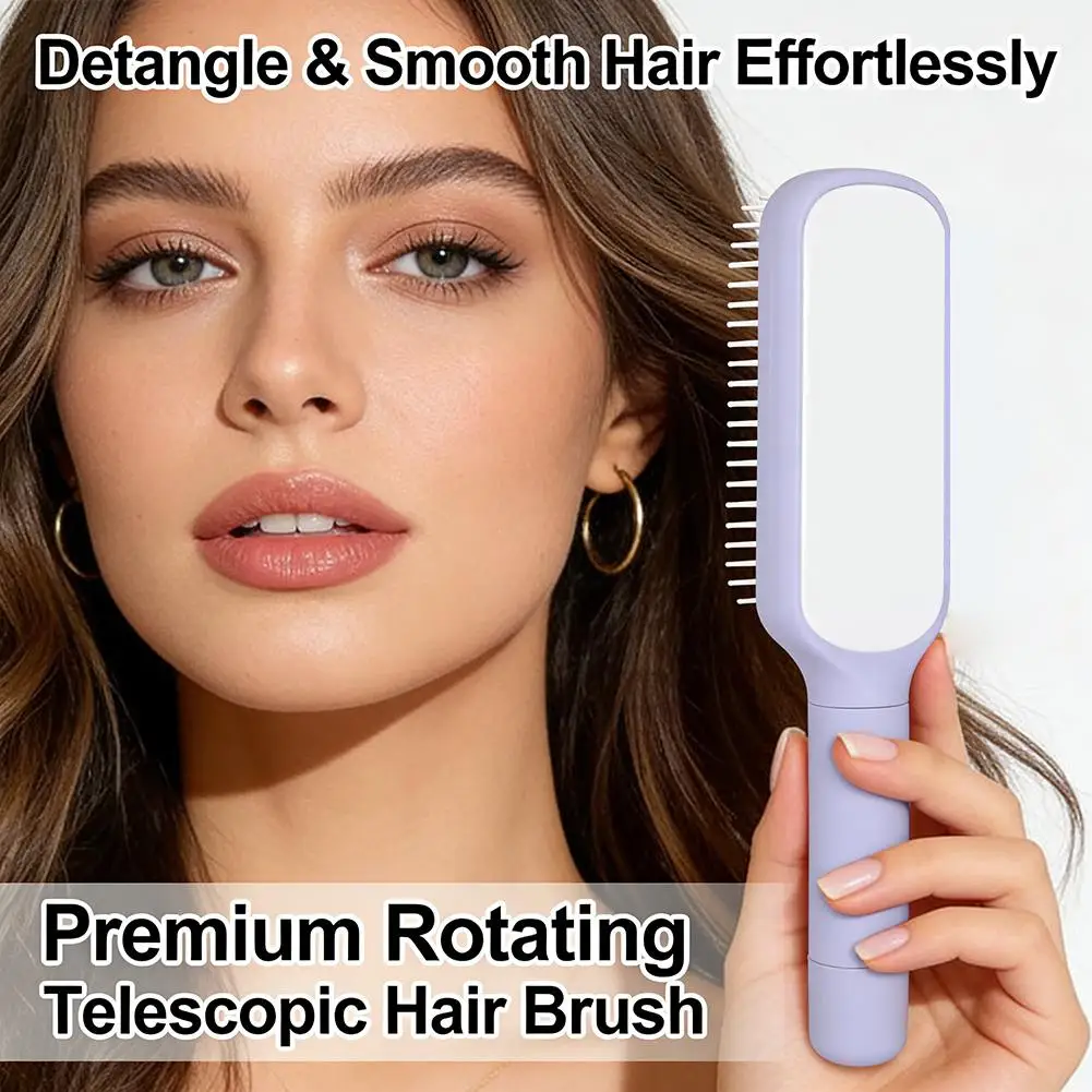 Rotatable Self Cleaning Hair Brush Massage Air Cushion Magic Massage Retractable Brush Self-Cleaning Telescopic Comb Comb M4F0