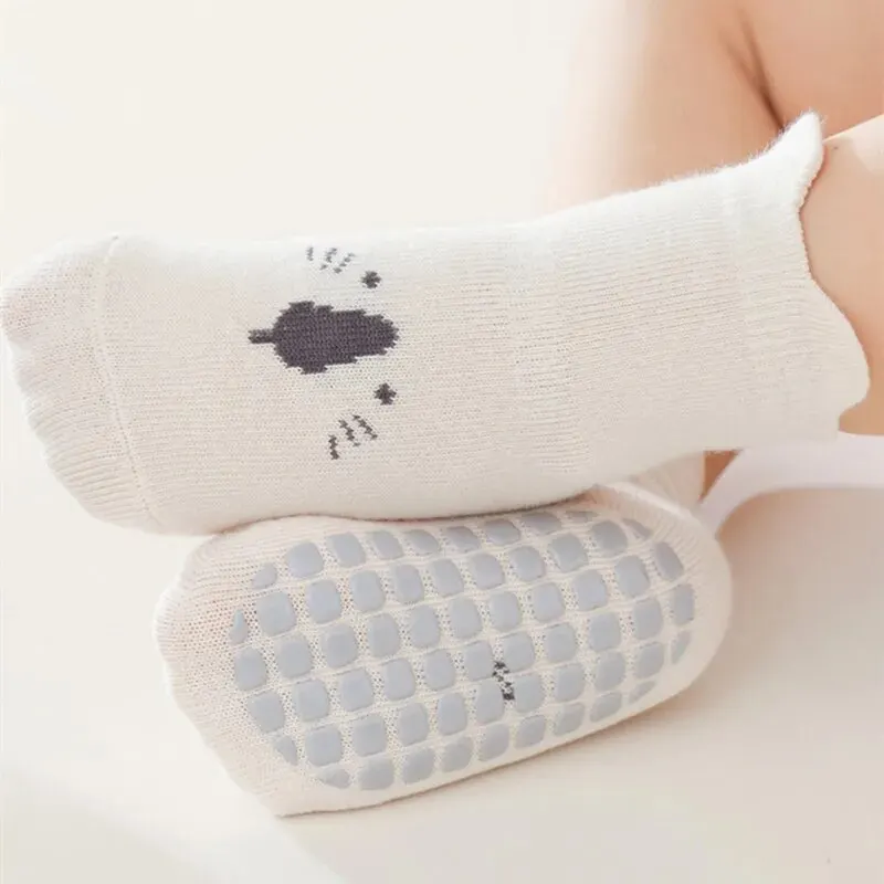 3Pairs/Lot Cartoon Baby Socks Infant Newborn Anti-Slip Cotton Floor Socks For Girls Boys Cute Unisex Rubber Grips Toddler Socken