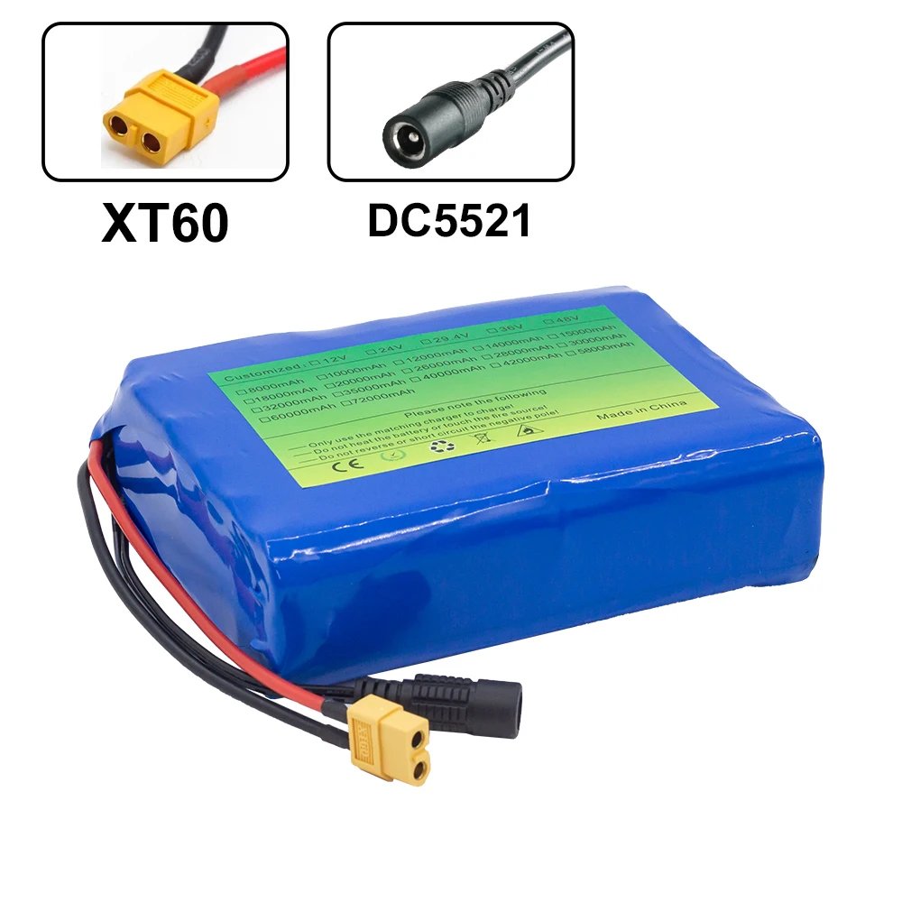 Imagem -02 - Bateria de Lítio 500w 42v 10000mah Bateria de Alta Potência Usado para Pedal Elétrico Bms Mais 42v 2a Carregador 36v 10s2p 10ah 21700