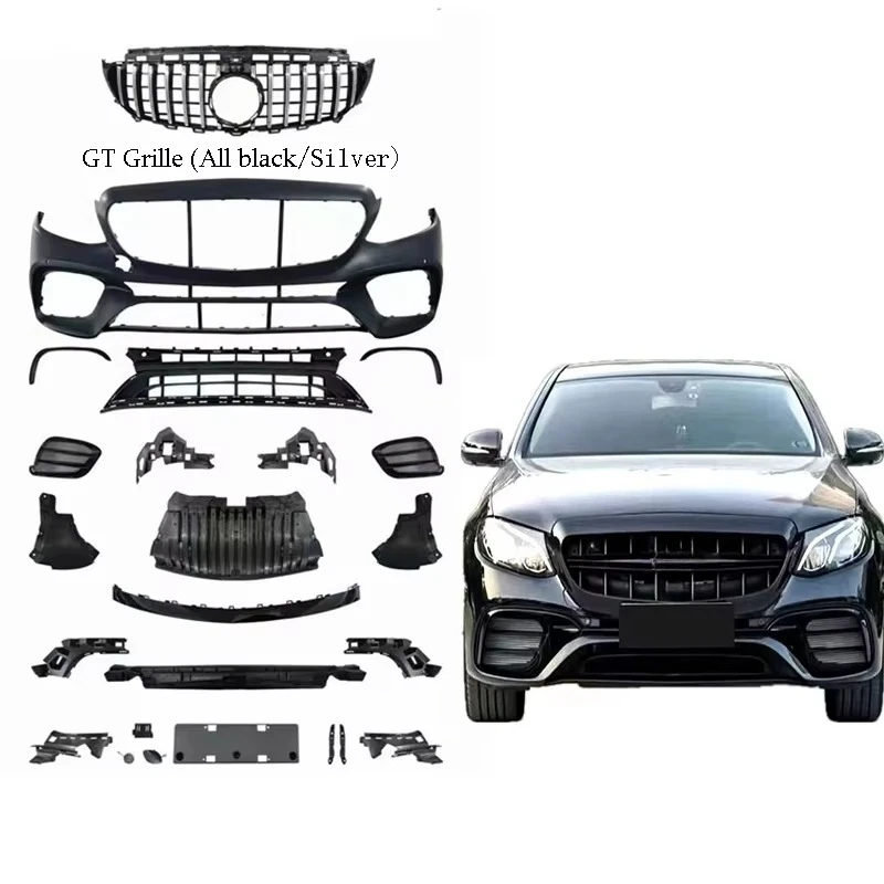 Complete Facelift Body Kit With Front Bumper Grille Assembly For Mercedes E‑Class W213 2016‑2020 Convert To C63 AMG Styling