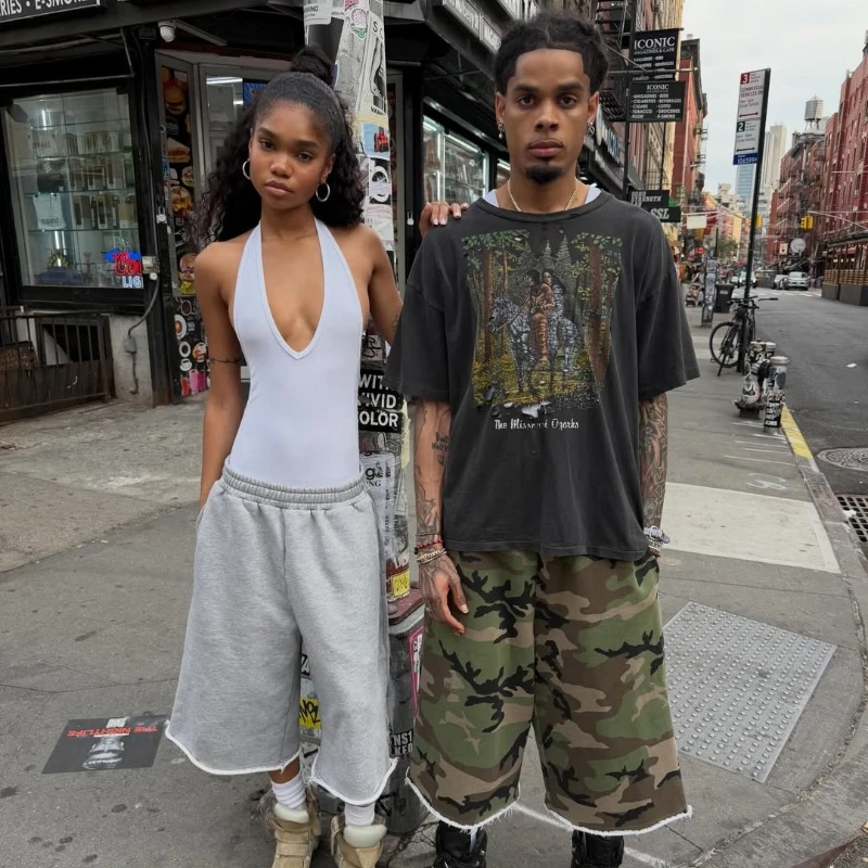 Y2K 캐주얼 패션 카모 반바지 카모플라주 프린팅 포켓 - Mens Fashion Camo Pants 리뷰 및 가격