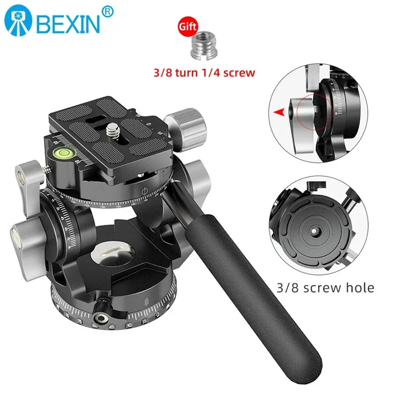 BEXIN DT-02R SLR Camera Tripod Handle Hydraulic Gimbal Portable Damping Panoramic Clamp Seat Gimbal Dedicated for Bird Watching