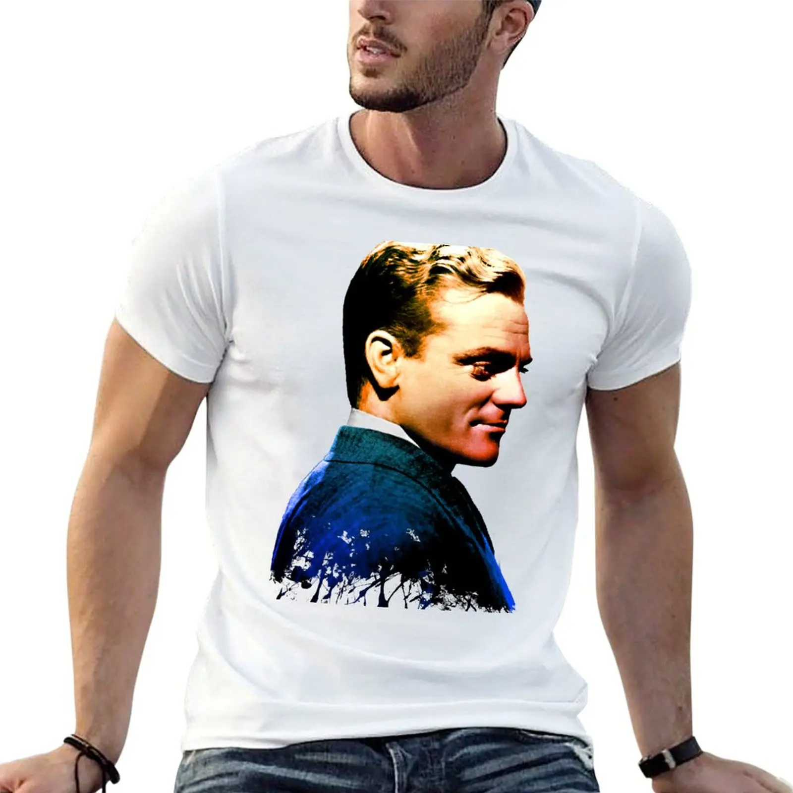 James Cagney, blue screen T-Shirt cute clothes rapper graphic tees plain t shirts men
