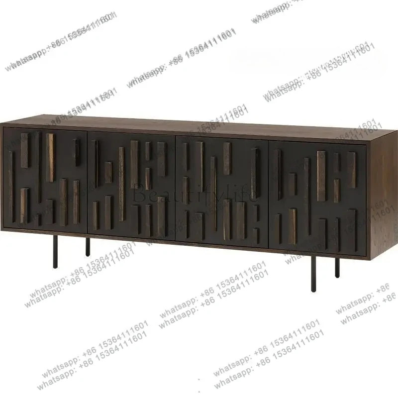 

Nordic light luxury solid wood dining side cabinet creative side cabinet restaurant locker multi-functional storage cabinet