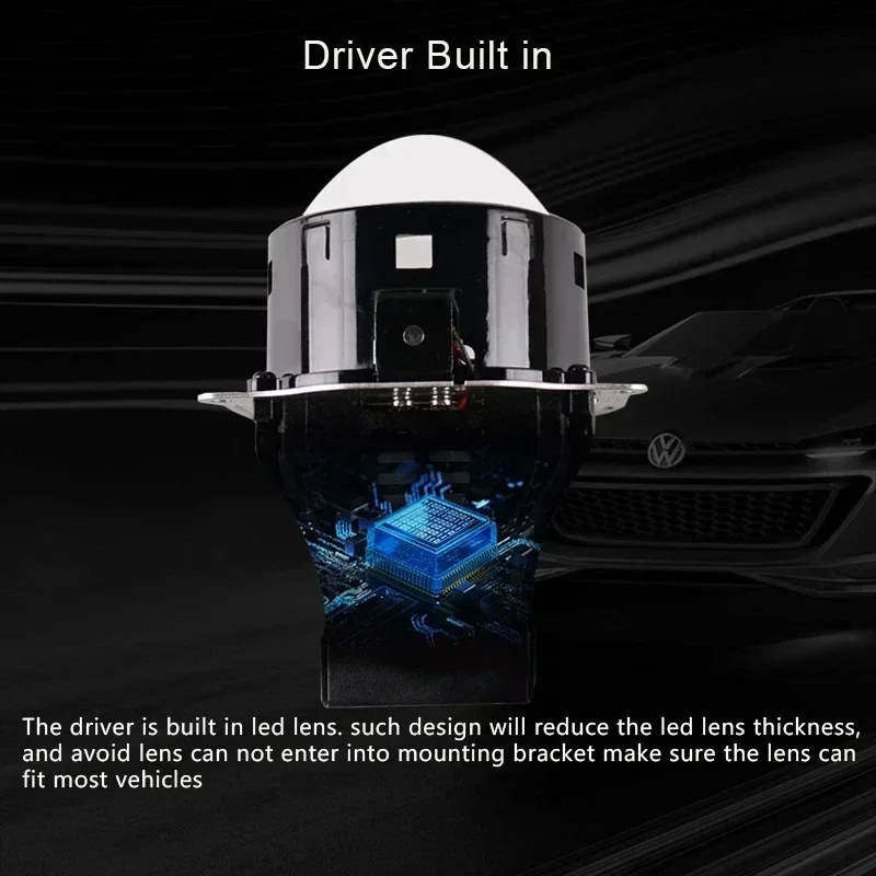 Sanvi Car A8 PRO Bi-Led Lens LED Projector Headlight 3.0 inch 12V 44W 5500K Hella 3R G5 Dual Reflector Auto Lights Headlamp New