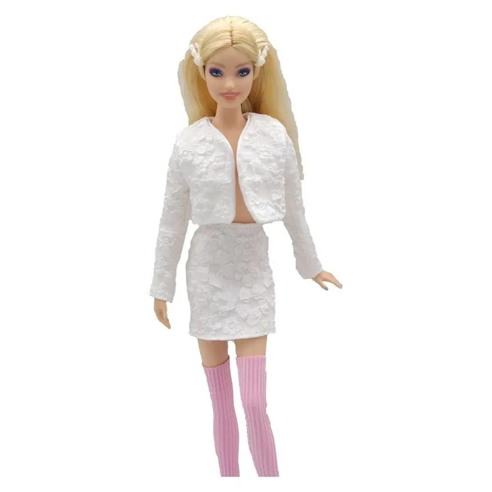 1 Set 1/6 Pop Mode Casual Kleding Winter Kleding Elegante Jas Rok Handgemaakt Meisje Pop Dragen Sokken Set Voor 29 ~ 32 Cm Pop
