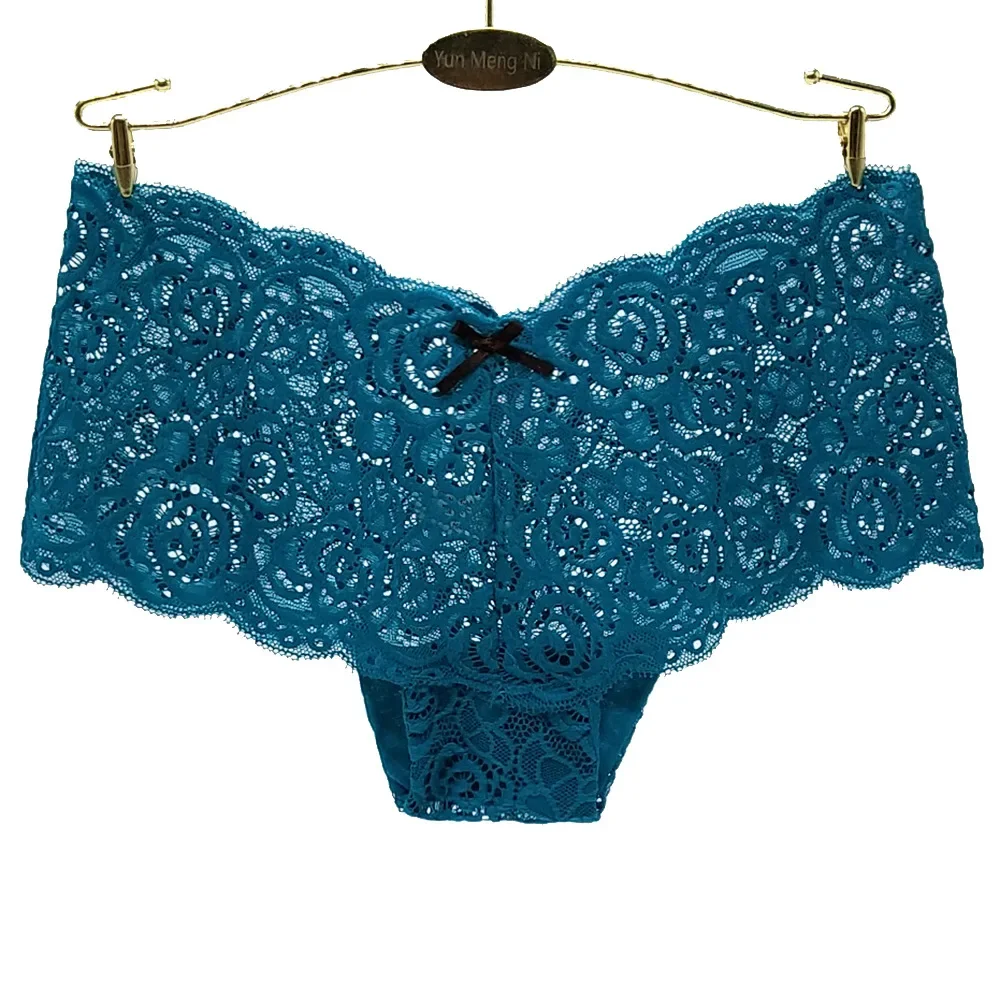 Underwear Women Cotton Sexy Full Lace Floral Panties Young Ladies French Knickers Low Rise Boxer Briefs 5 Pcs/lot