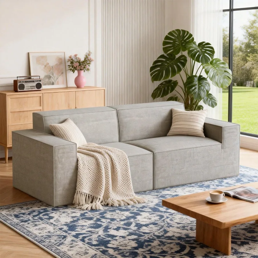 Modular Sofa Couch, Compressed Cloud Couch for Living Room, Boneless Modular Sectional Sofa with Flexible Configuration for Mod