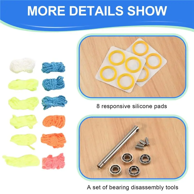 AS96-Yoyo Bearing Kit,12 Yoyo Strings,8 Silicone Pads,2 10 Ball Unresponsive Bearing,2 Narrow C Responsive Bearing,4Yoyo Axle