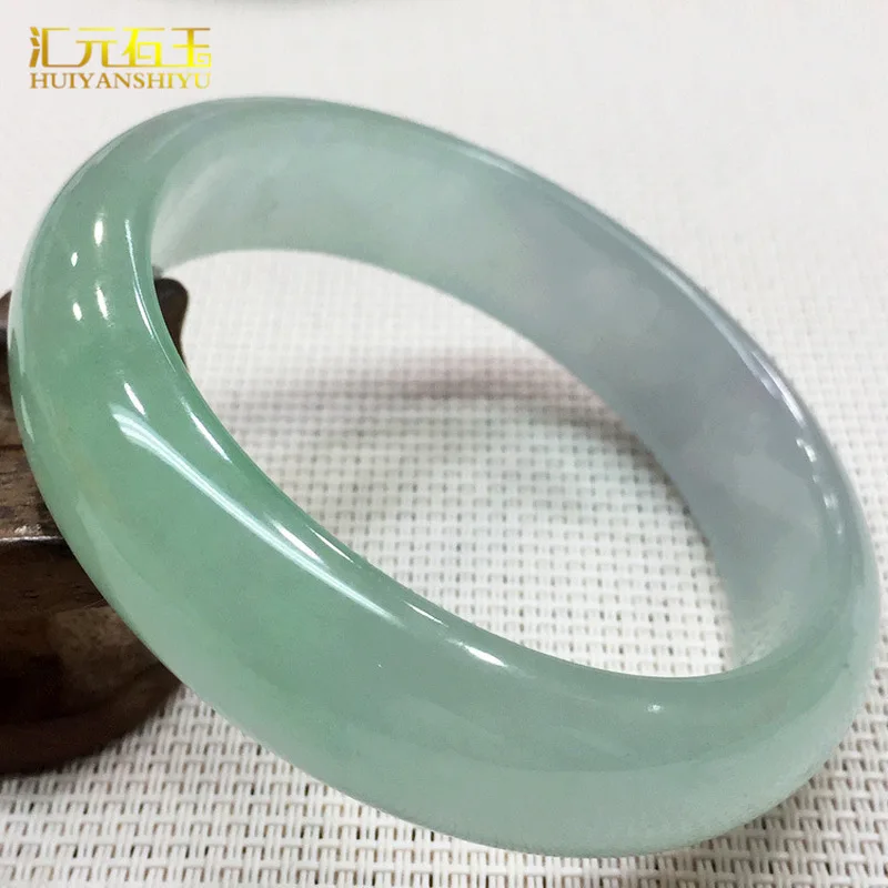 Myanmar bracelet, old mine oil-clear waxy jadeite bangle, jade jewelry, holiday gift