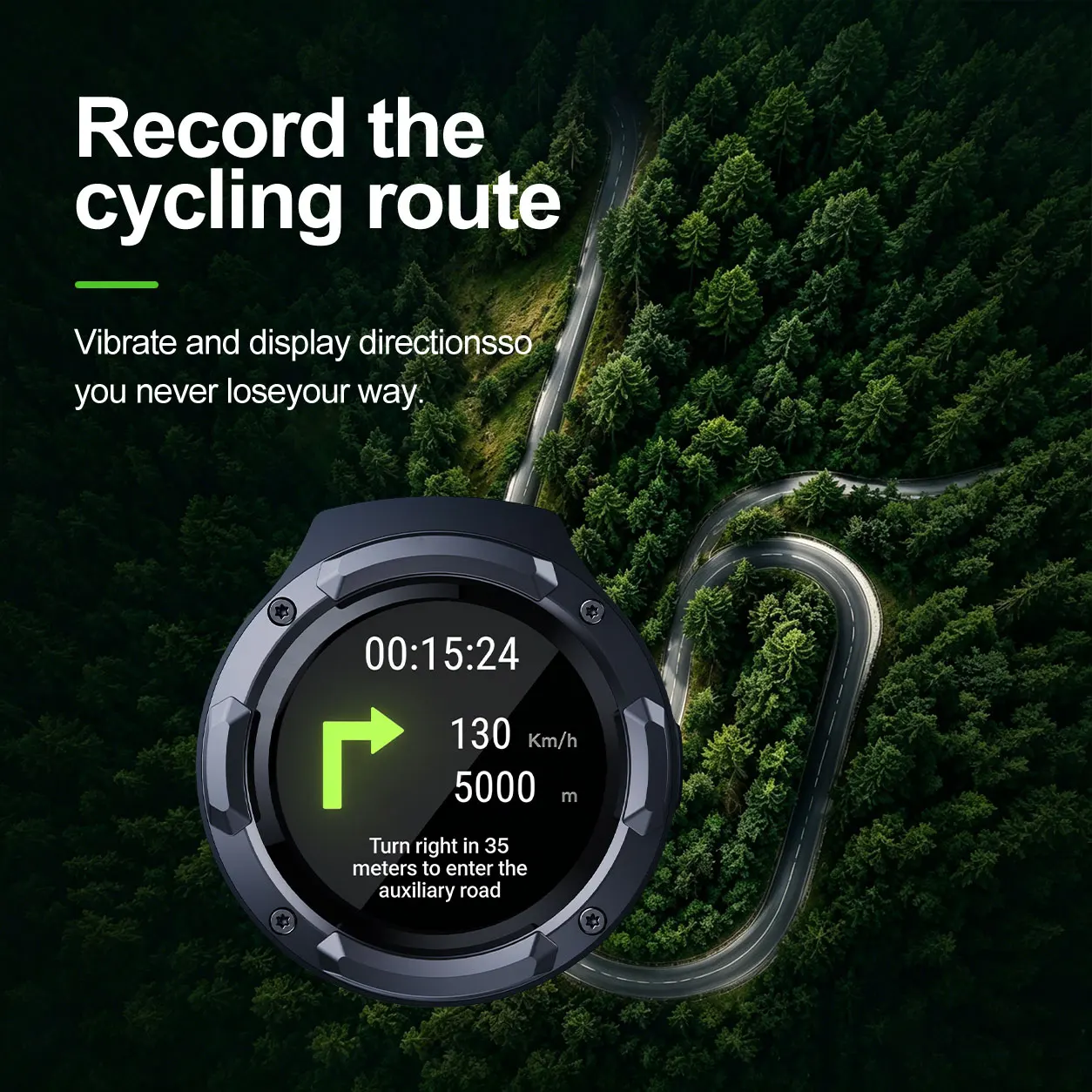 LBW Round Cycling Computer Wireless Navigation Ride Tracking Illumination Wireless Magnetic Charging Multilingual For Bike/Moto