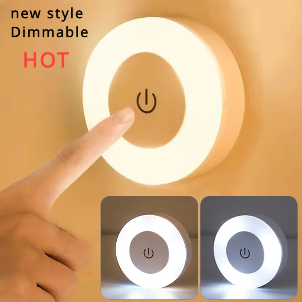 LED Touch Sensitive Night Light Dimmable Wall Light Portable USB Rechargeable Night Light for Living Room and Bedroom Lighting