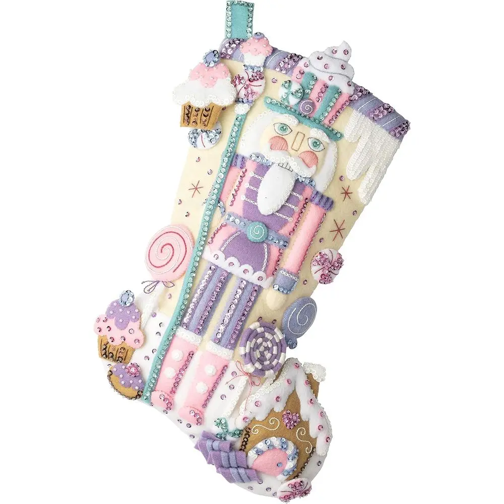 

elt Applique 18" Stocking Mg Kit, Nutcracker Sweet, Perect or DIY Arts and Crats, 89256E