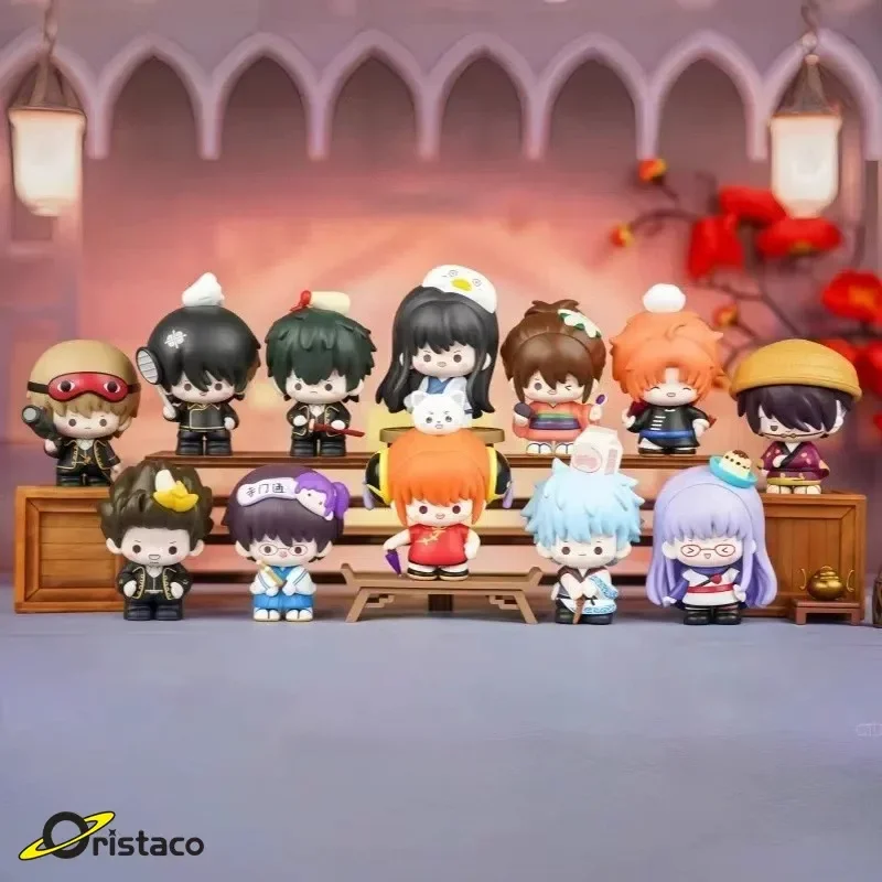 Original Anime Figure Gintama Mini Bean Blind Box Toys V1 Kagura Sakata Gintoki Yamazaki Sagaru Collections Desktop Decor Gifts