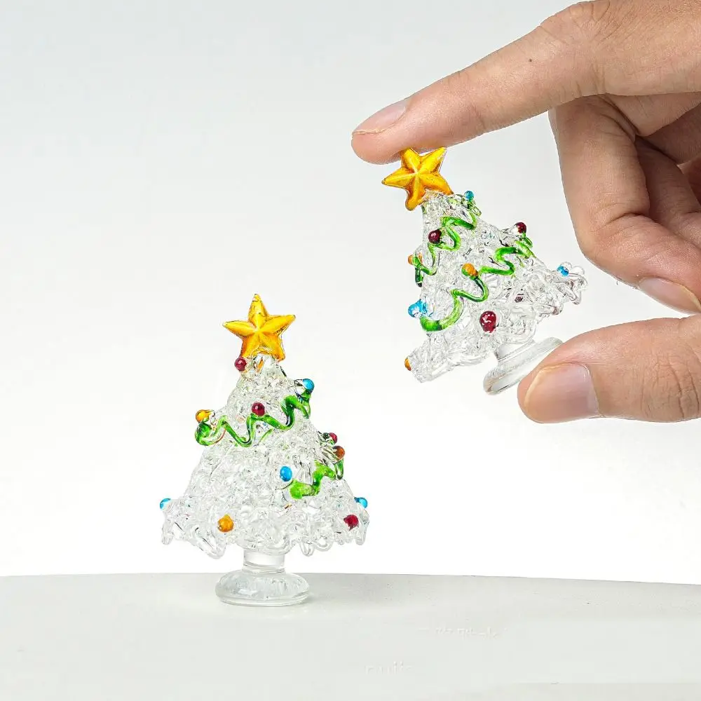 بلورات زجاجية شجرة عيد الميلاد تمثال تمثال شجرة عيد الميلاد الصغيرة مصغرة الجدول الحلي اليدوية بلورات الحلي