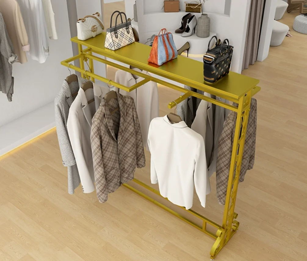 

Напольная вешалка для одежды Nano GoldGolden, для магазинов одежды, женской одежды, демонстрации сумок, детская напольная вешалка