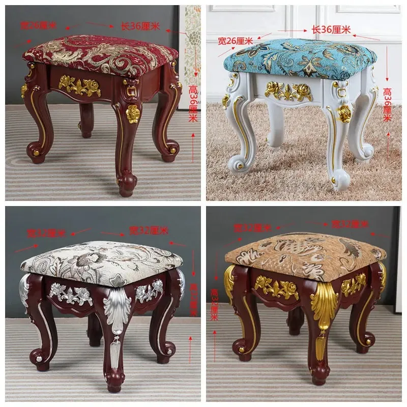

Nordic Small Stool Living Room Low Bench Makeup Ottomans Creative Fabric High-end Ottomans Home Bedroom Shoe Changing Stools
