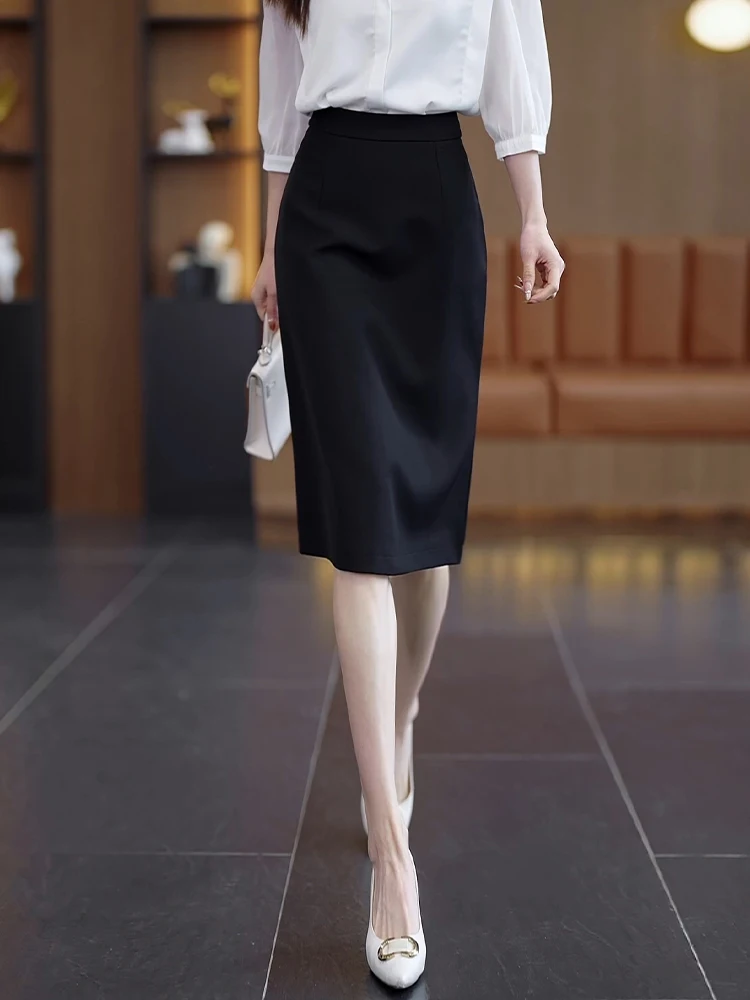 

Slim Fit High Waist A-Line Skirt Suit Women's Summer Thin New Style One Step Split Midi Skirt Professional Slimming Skirt